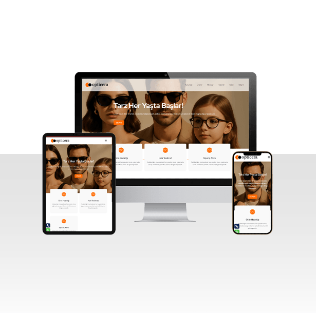 Optik ve Gözlük Firması Web Sitesi Paketi – Miyop