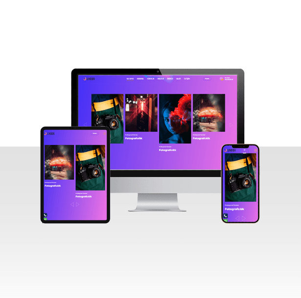 Kişisel Fotoğrafçı Hazır Web Sitesi Paketi – Mor