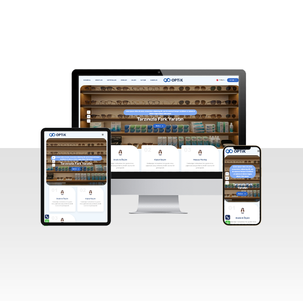 Optik ve Gözlük Mağazaları İçin Özel Web Sitesi Paketi – Lens