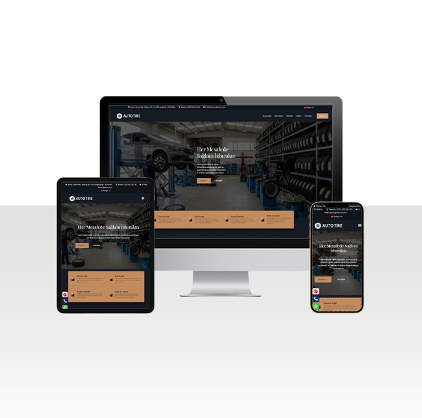 Oto Lastik Tamir Hizmetleri Web Site Paketi – Autotire v8