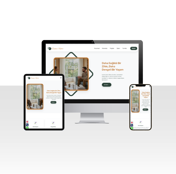Psikolog ve Danışman Hazır Web Sitesi Paketi – Terapi v8