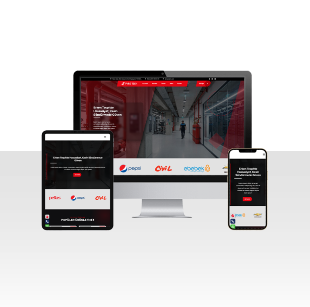 İş Güvenliği ve Yangın Sistemi İçin Hazır Web Sitesi – Pyrotech v8